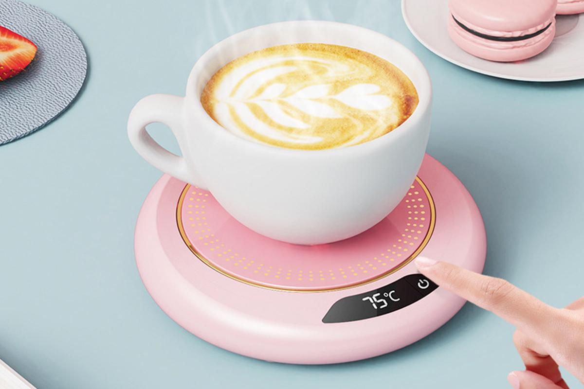 Electric Coffee Mug Warmer USB Cup With 3 Temp Settings-Pink - Image 4