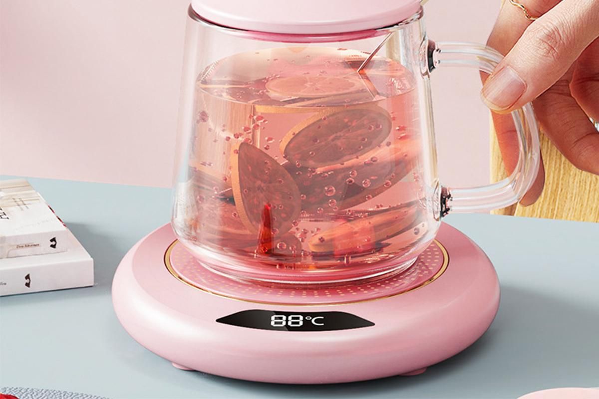 Electric Coffee Mug Warmer USB Cup With 3 Temp Settings-Pink - Image 5