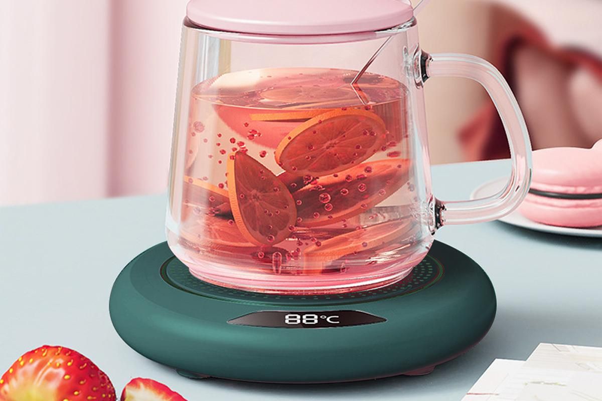 Electric Coffee Mug Warmer USB Cup With 3 Temp Settings-Green - Image 2