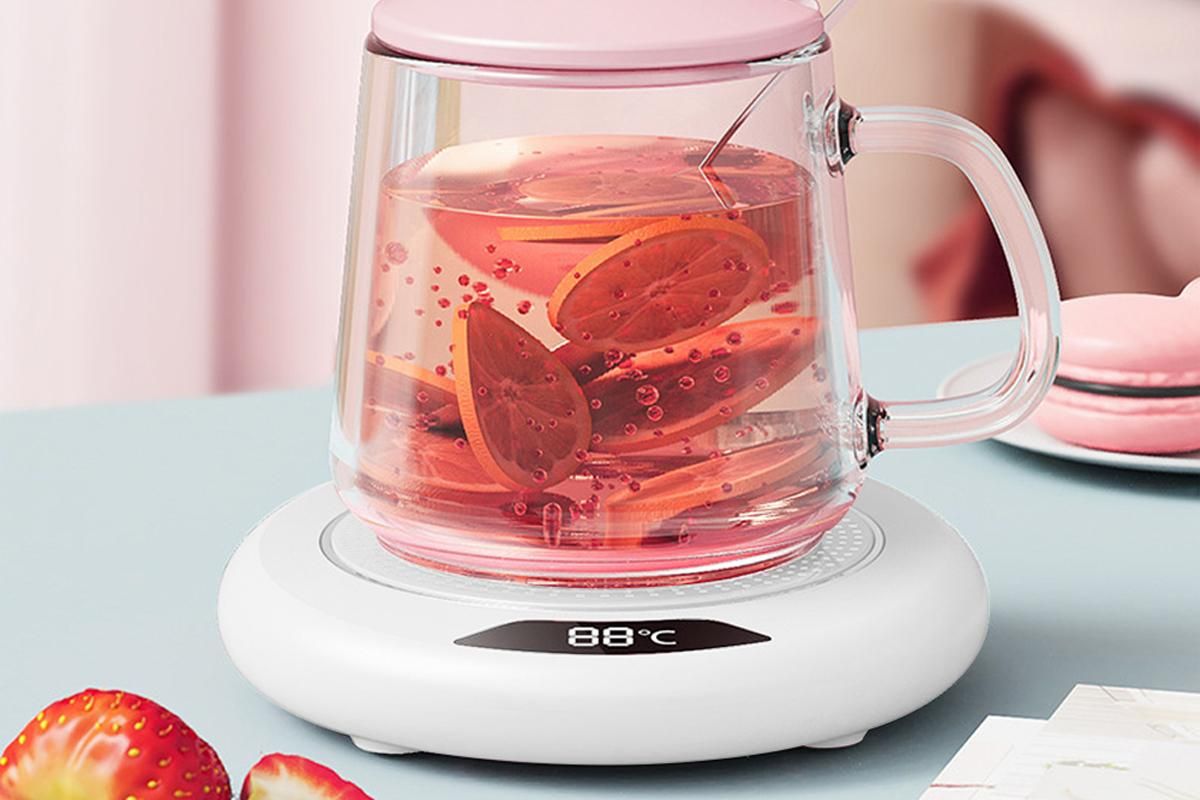 Electric Coffee Mug Warmer USB Cup With 3 Temp Settings-White - Image 2