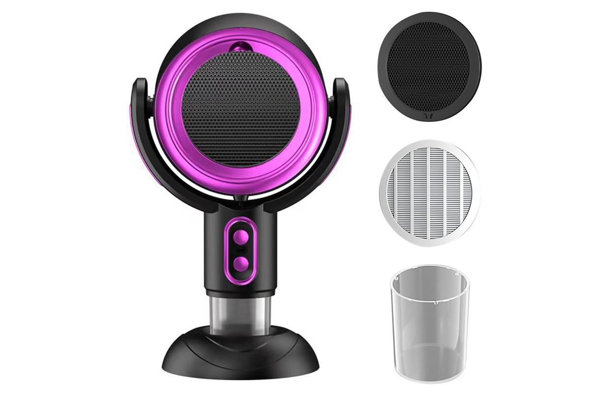 Portable Smoke Purifier Fan Removes Odors Dust Smoke for Cooking and Camping BBQ -BlackPurple - Image 4