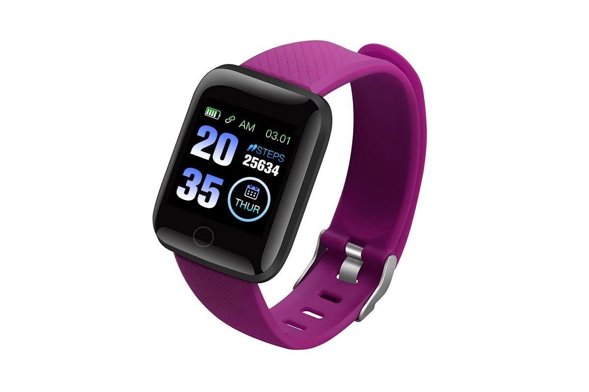 116plus Waterproof Smart Watch Sports Fitness Trackaer with Heart Rate Monitor for Men and Women-Red - Image 3