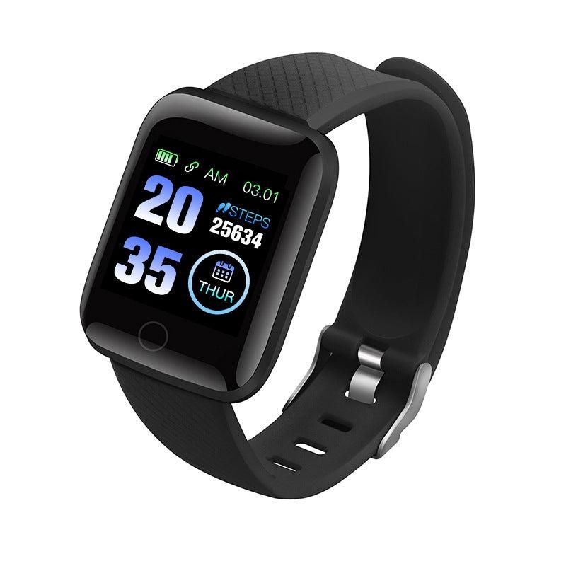 116plus Waterproof Smart Watch Sports Fitness Trackaer with Heart Rate Monitor for Men and Women-Black - Image 3