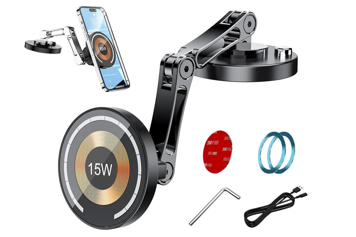 15W Car Mount Charger Dash Window Charging Mount for iPhone Air 17 Pro 16 Pro - Image 1