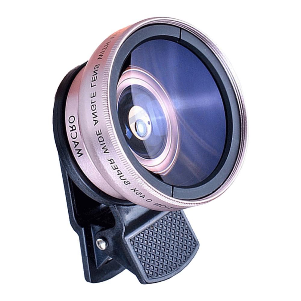 2pcs Cell Phone Camera Lens 2 in1 Portable Wide Angle Macro Cell Phone Camera Lens Kit -Rose Gold - Image 4