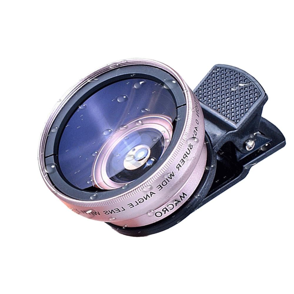 2pcs Cell Phone Camera Lens 2 in1 Portable Wide Angle Macro Cell Phone Camera Lens Kit -Rose Gold - Image 8