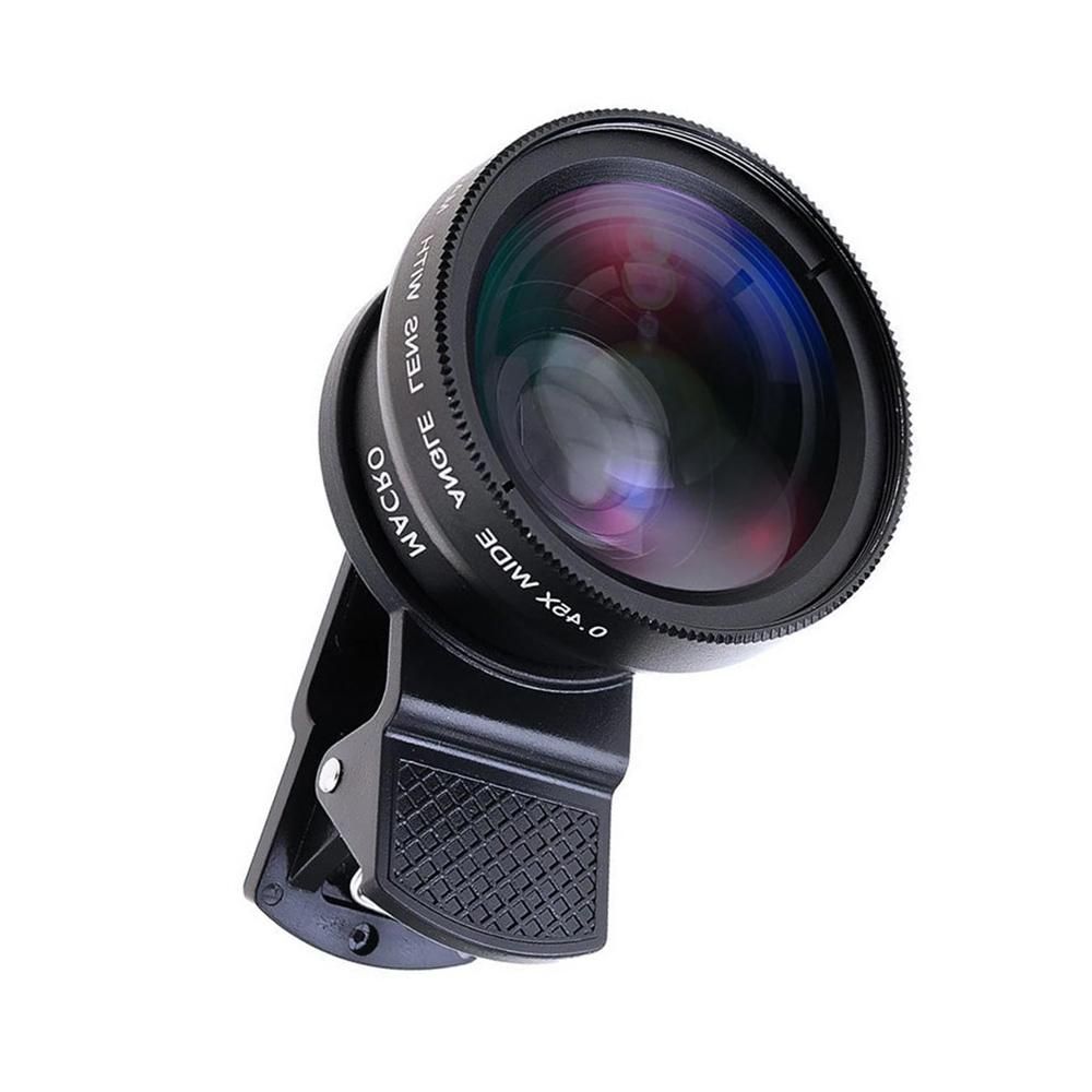 Cell Phone Camera Lens 2 in1 Portable Wide Angle Macro Cell Phone Camera Lens Kit -Black - Image 2