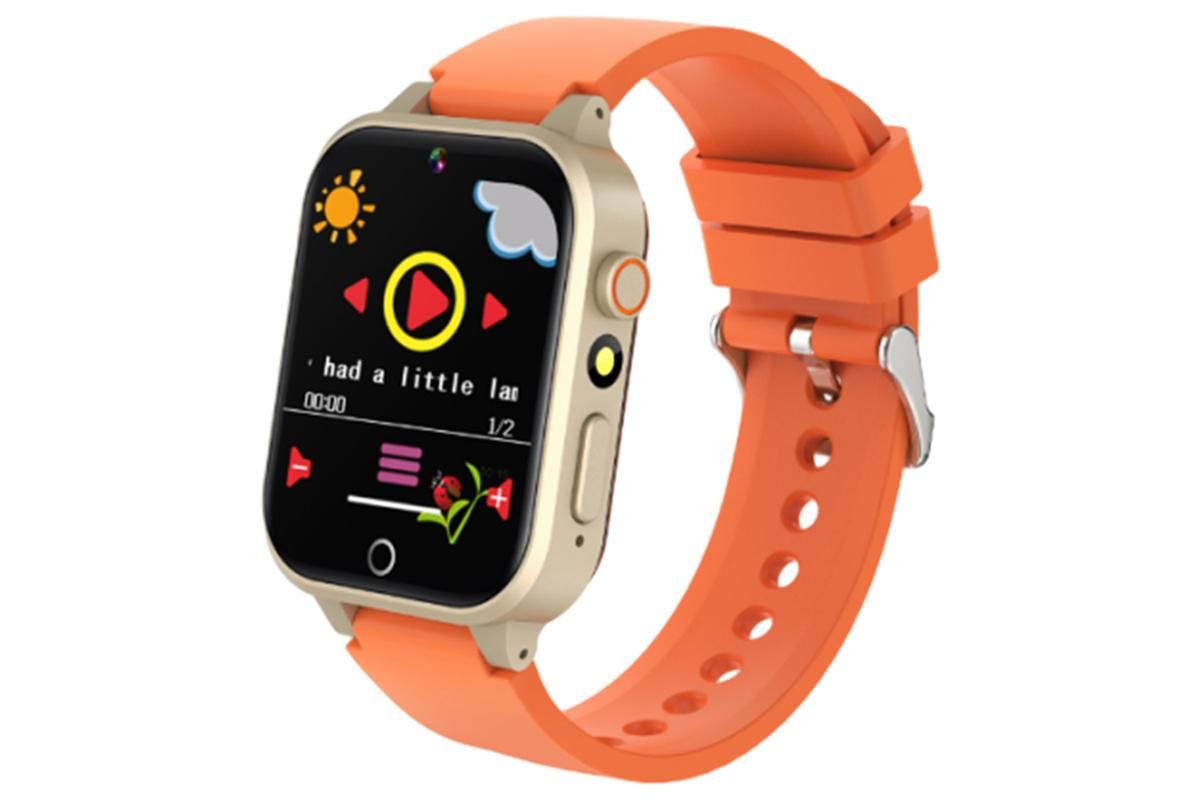 Kids Smart Watch Touch Screen Elastic Strap Smartwatch With Video Camera Pedometer-Orange - Image 3