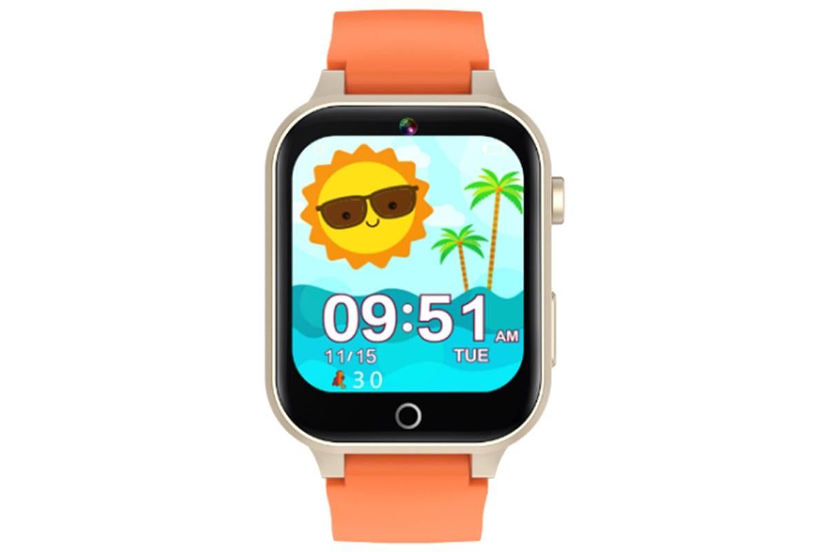 Kids Smart Watch Touch Screen Elastic Strap Smartwatch With Video Camera Pedometer-Orange - Image 4