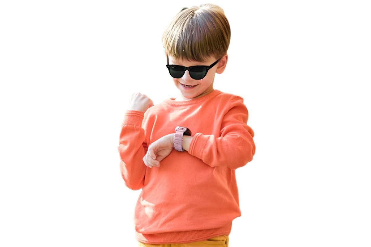 Kids Smart Watch Touch Screen Elastic Strap Smartwatch With Video Camera Pedometer-Pink - Image 2