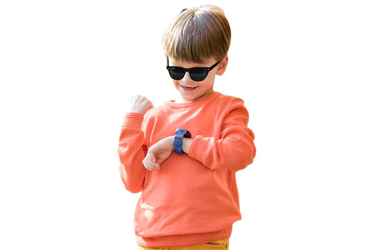 Kids Smart Watch Touch Screen Elastic Strap Smartwatch With Video Camera Pedometer-Blue - Image 2