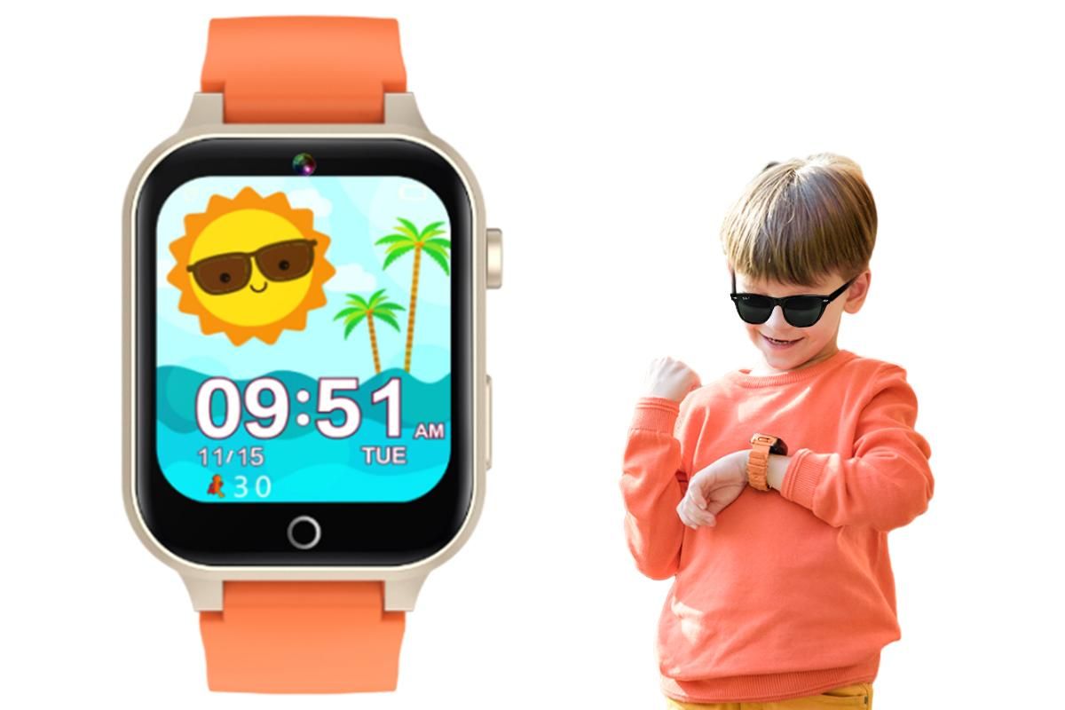 Kids Smart Watch Touch Screen Elastic Strap Smartwatch With Video Camera Pedometer-Blue - Image 6
