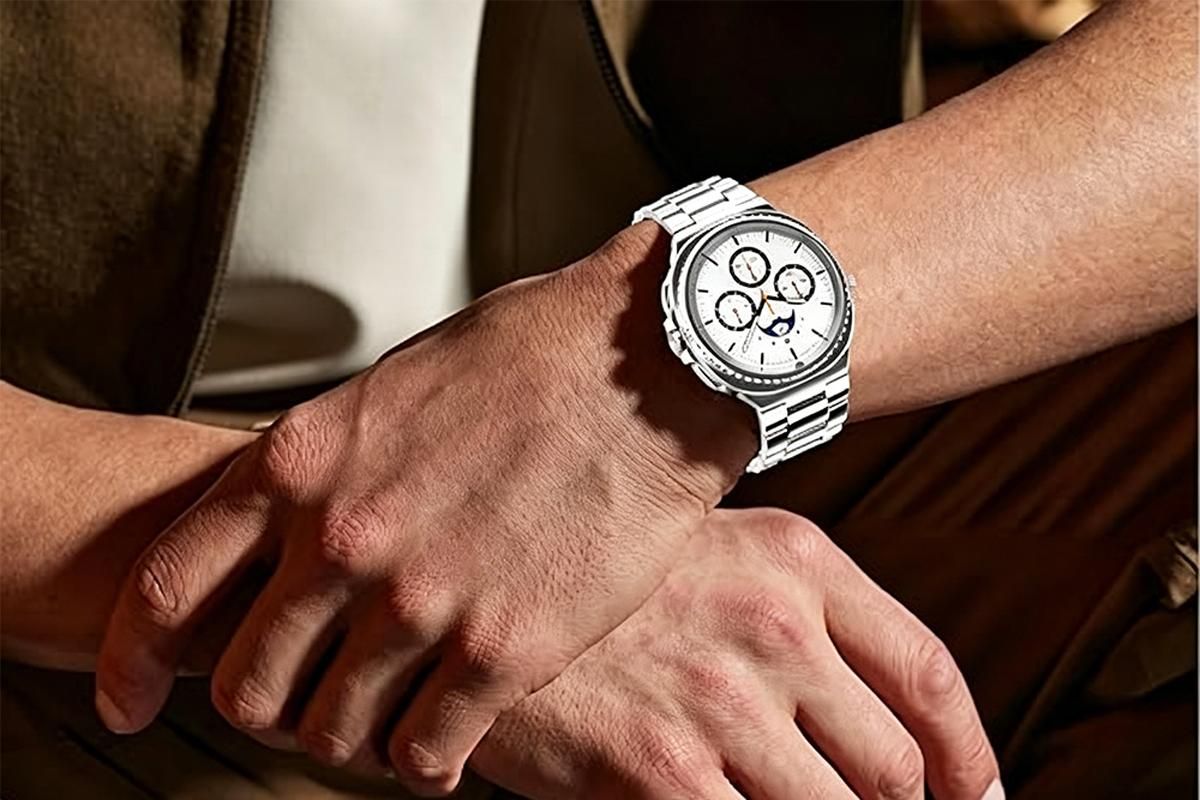 Metal Replacement Watch Band for Samsung Galaxy Watch 8 40 44 46mm-Silver - Image 4