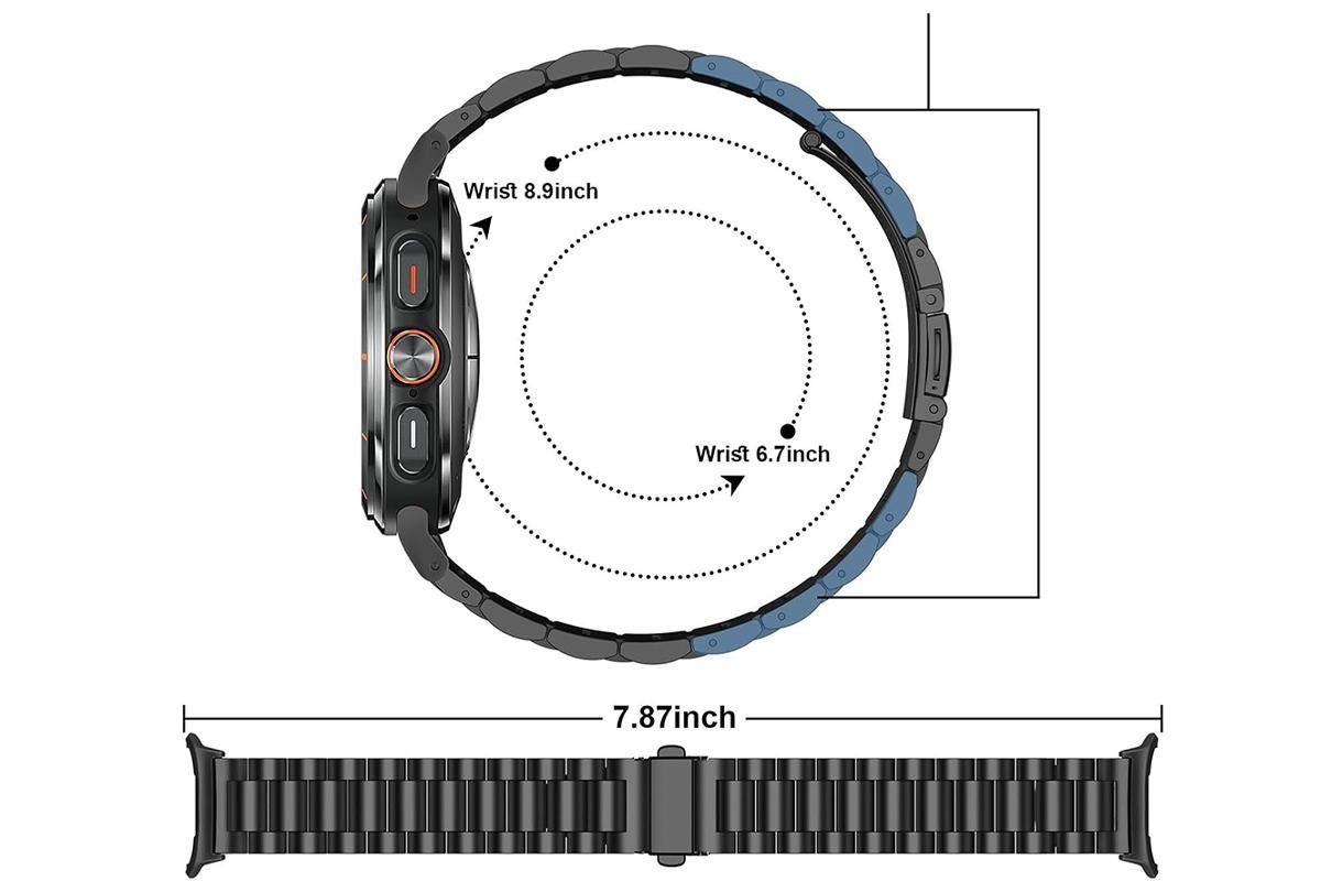 Metal Replacement Watch Band for Samsung Galaxy Watch 8 40 44 46mm-Black - Image 6