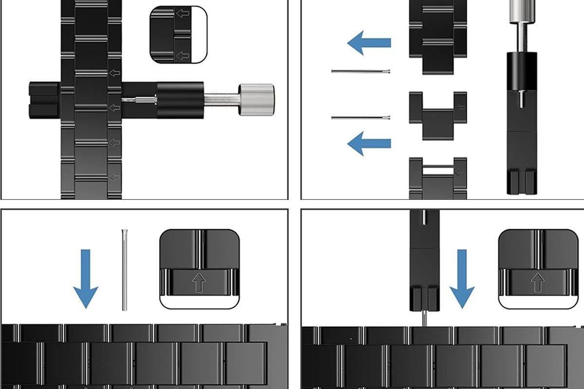 Metal Replacement Watch Band for Samsung Galaxy Watch 8 40 44 46mm-Black - Image 7