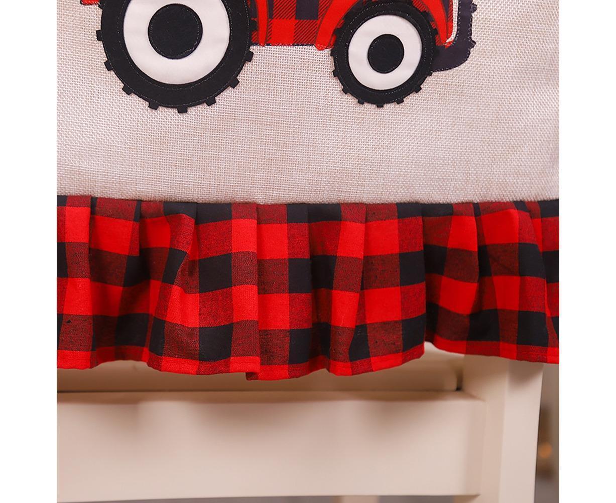 Merry Christmas Tree Car Dinner Chair Seat Cover Holiday Party Xmas Decoration-Red Black - Image 7