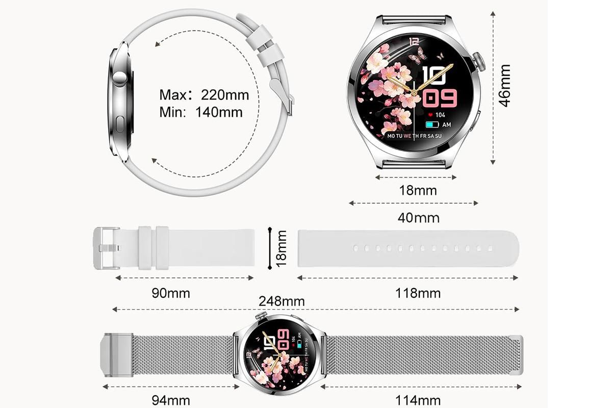 Smart Watch for Women Waterproof Smartwatch 100+ Sports Fitness Tracker-Silver - Image 5