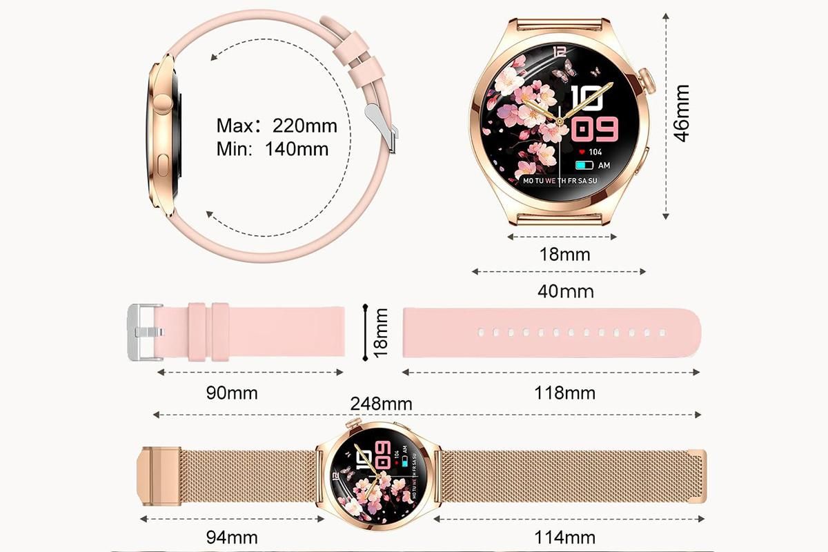 Smart Watch for Women Waterproof Smartwatch 100+ Sports Fitness Tracker-Gold - Image 8