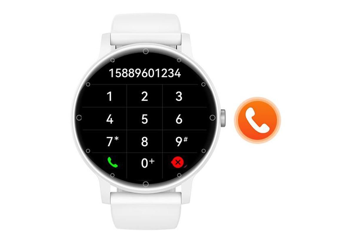 Smart Watches for Men Bluetooth Call Military Smart Watch with Heart Rate Sleep Monitor-White - Image 4