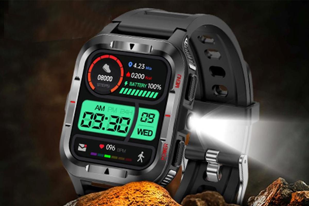 Smart Watches for Men Fitness Tracker with Call Function 100+ Sport Modes Flashlight-Black - Image 3