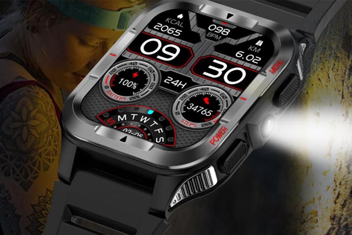 Smart Watches for Men Fitness Tracker with Call Function 100+ Sport Modes Flashlight-Black - Image 4