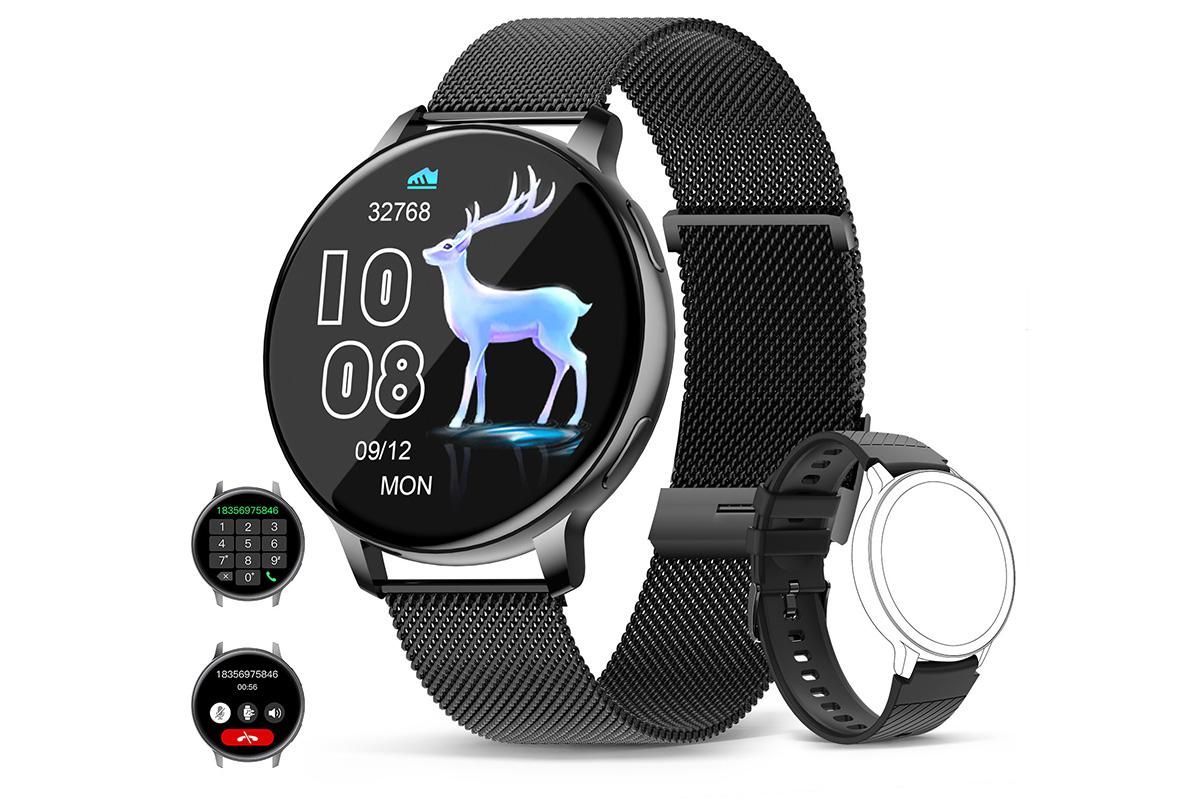 Smart Watch with Bluetooth Call and Sleep Monitor Fitness Tracker Watch-Black - Image 2