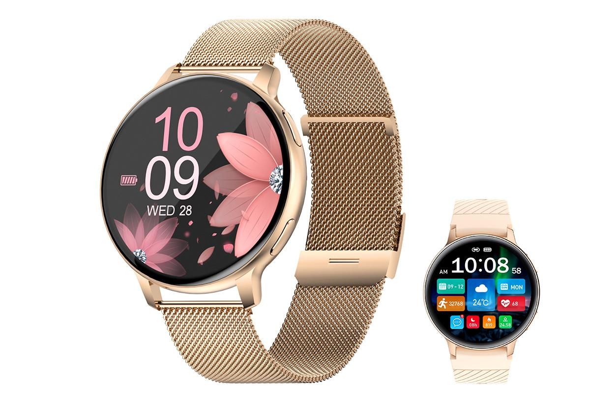 Smart Watch with Bluetooth Call and Sleep Monitor Fitness Tracker Watch-Gold - Image 1