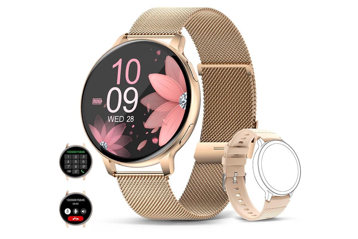 Smart Watch with Bluetooth Call and Sleep Monitor Fitness Tracker Watch-Gold - Image 2