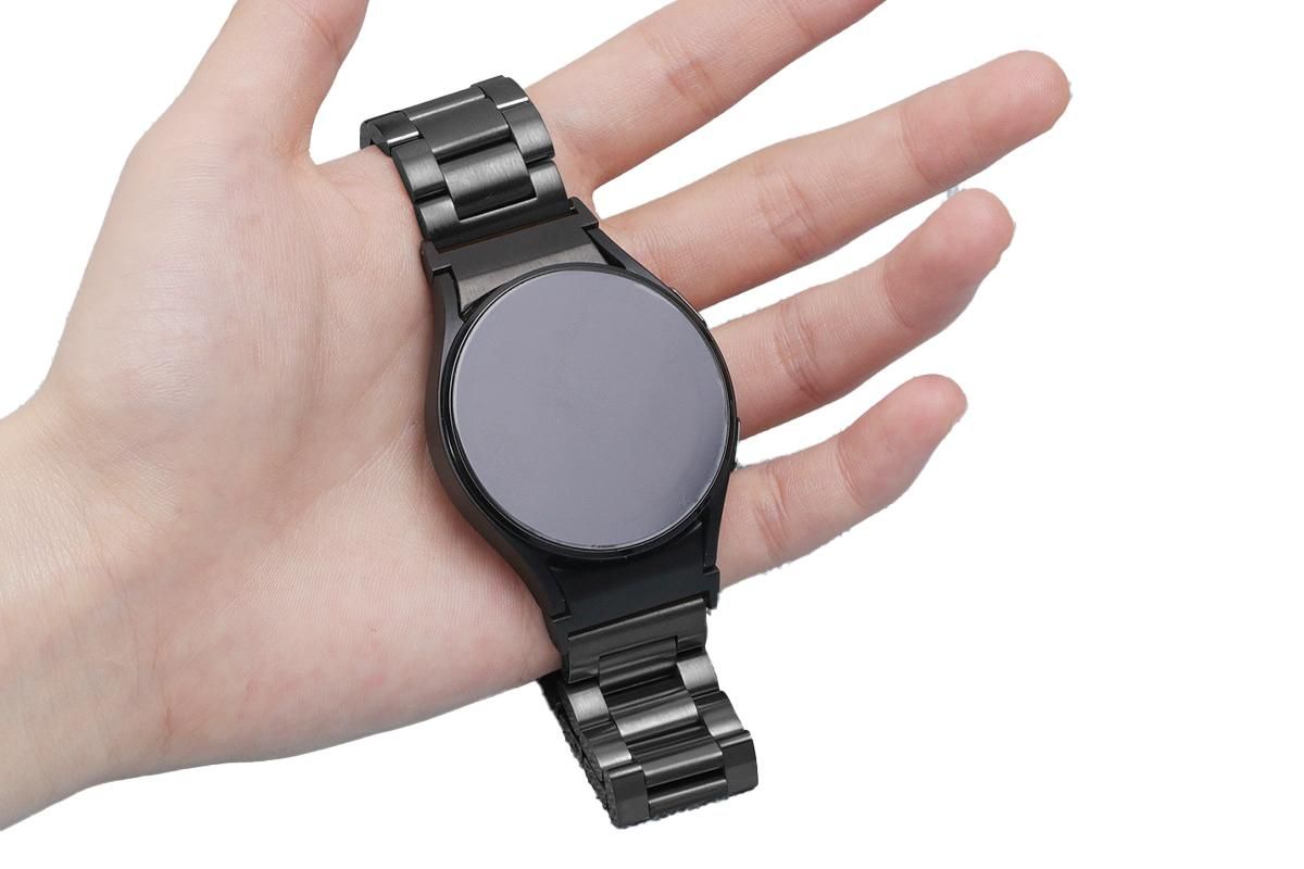 Solid Rugged Stainless Steel Band Compatible With Samsung Galaxy Watch 6 5 4-Black - Image 3