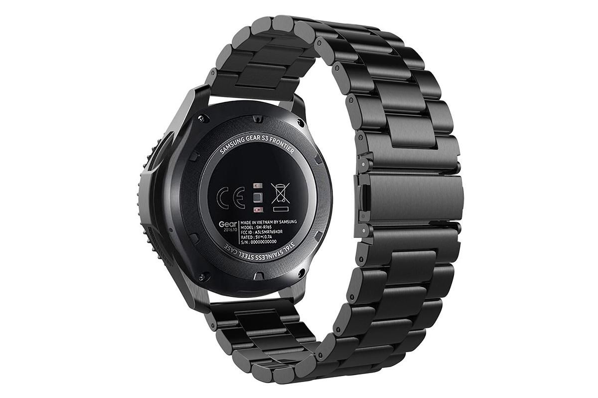 Stainless Steel Replacement Band for Samsung Gear S3 Strap-Black 20mm - Image 3