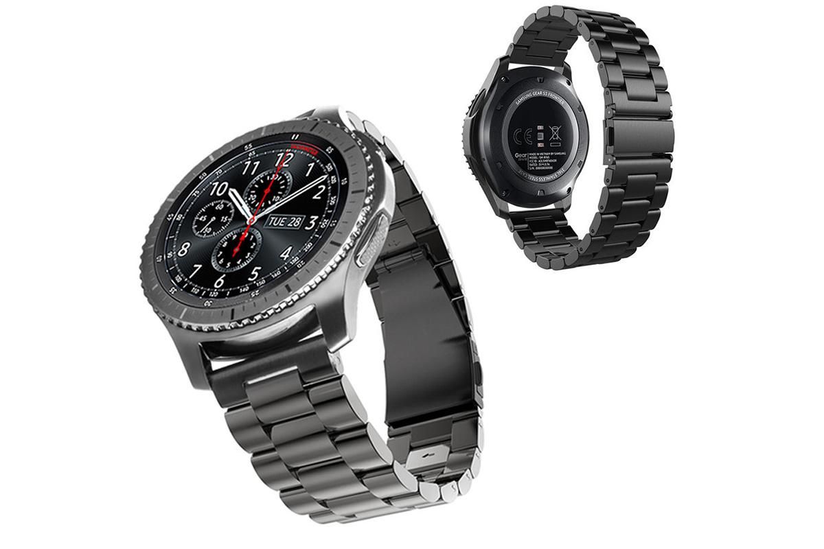 Stainless Steel Replacement Band for Samsung Gear S3 Strap-Black 20mm - Image 5