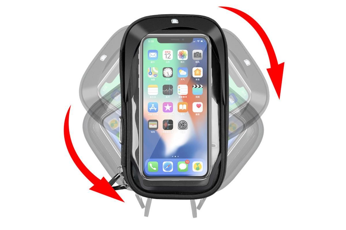 Waterproof Bike Phone Holder Fully Enclosed Touch Sensitive Phone Mount-Black - Image 4