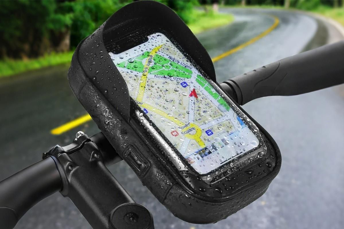 Waterproof Bike Phone Holder Fully Enclosed Touch Sensitive Phone Mount-Black - Image 7