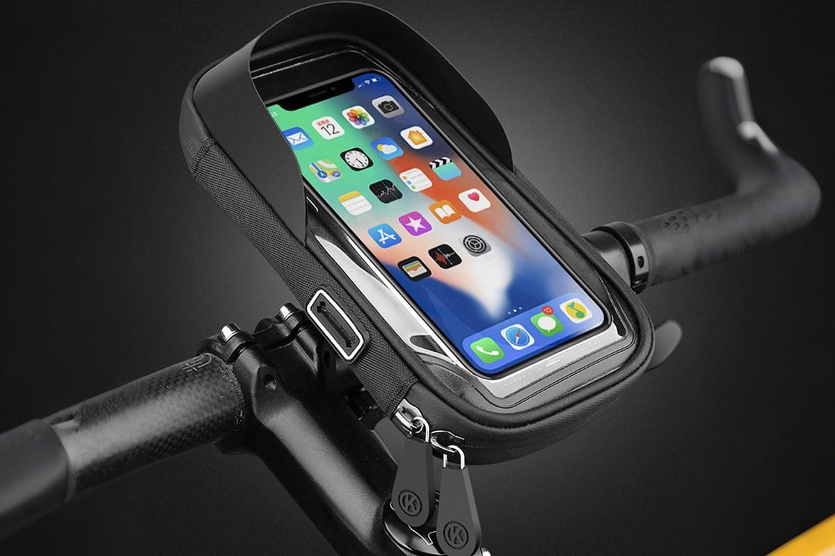 Waterproof Bike Phone Holder Fully Enclosed Touch Sensitive Phone Mount-Black - Image 8