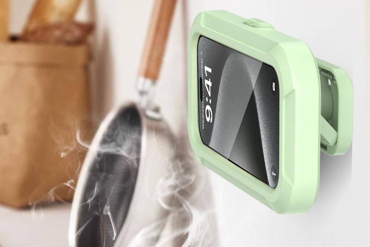Waterproof Anti-Fog Rotating Shower Phone Holder for Bathroom-Light Green - Image 5
