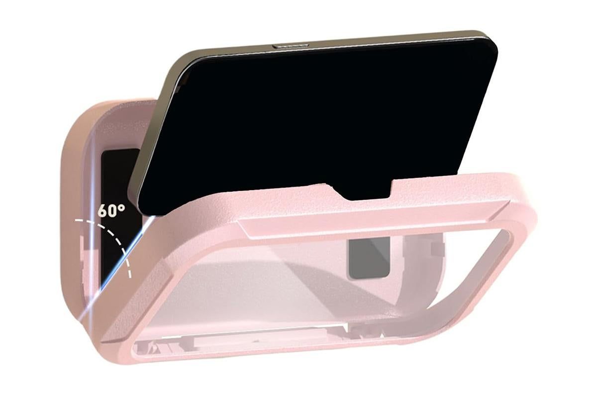 Waterproof Anti-Fog Rotating Shower Phone Holder for Bathroom-Light Pink - Image 4