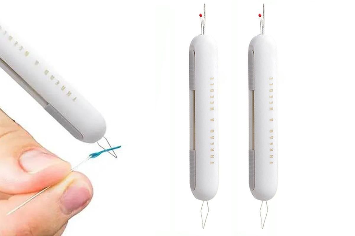 2-In-1 Needle Threader Seam Ripper Kit Thread Remover Sewing Ripper Tool-Light Grey - Image 7