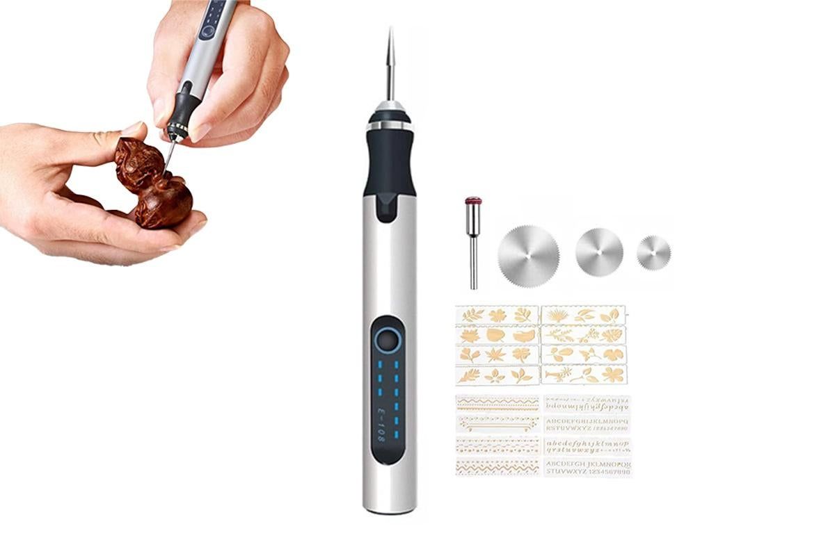 Electric Micro Engraver Pen DIY Engraving Tool Kit Cordless Portable Rechargeable Engraving Pen-Black - Image 4