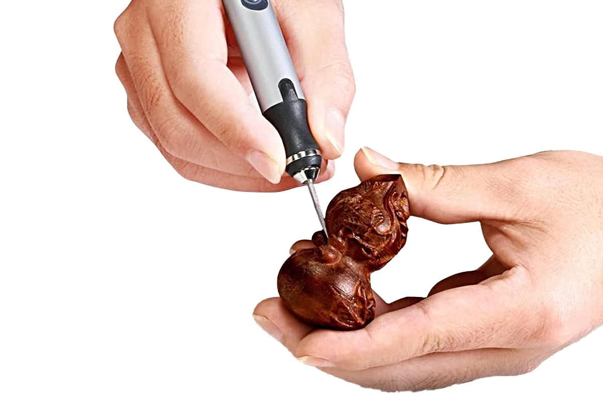 Electric Micro Engraver Pen DIY Engraving Tool Kit Cordless Portable Rechargeable Engraving Pen-Silver - Image 3