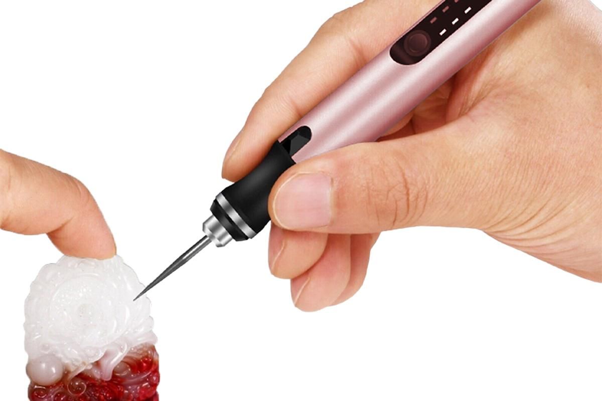 Electric Micro Engraver Pen DIY Engraving Tool Kit Cordless Portable Rechargeable Engraving Pen-Pink - Image 4