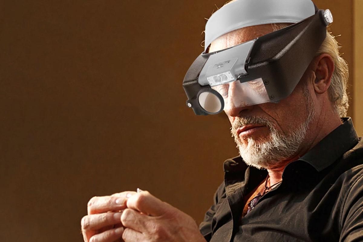 Head Mount Magnifying Glasses With LED Light For Jewelry Arts Crafts And Close Work-Gray - Image 2