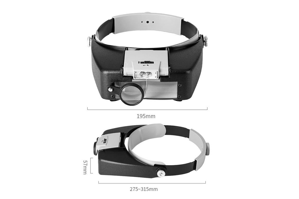 Head Mount Magnifying Glasses With LED Light For Jewelry Arts Crafts And Close Work-Gray - Image 5