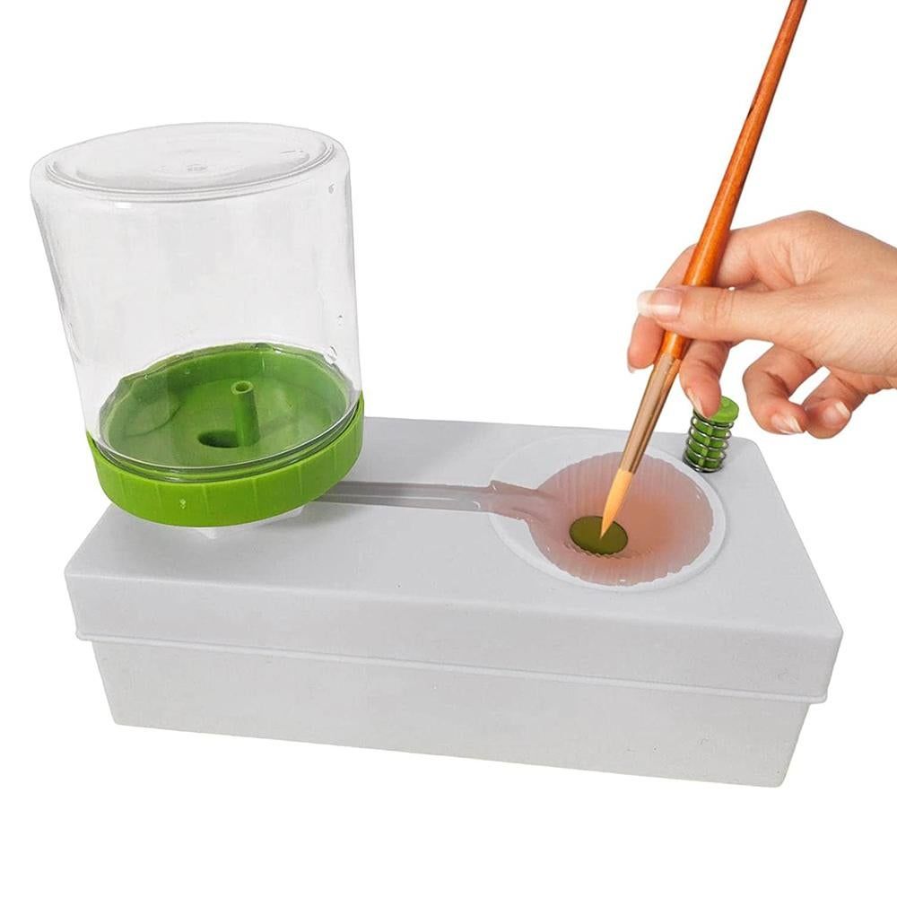 Paint Brush Rinser Running Water Cycle Paintbrush Paint Cleaning Tools for Acrylic Watercolor -Green - Image 5