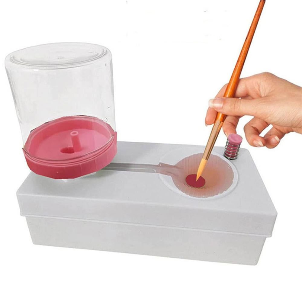 Paint Brush Rinser Running Water Cycle Paintbrush Paint Cleaning Tools for Acrylic Watercolor -Pink - Image 5