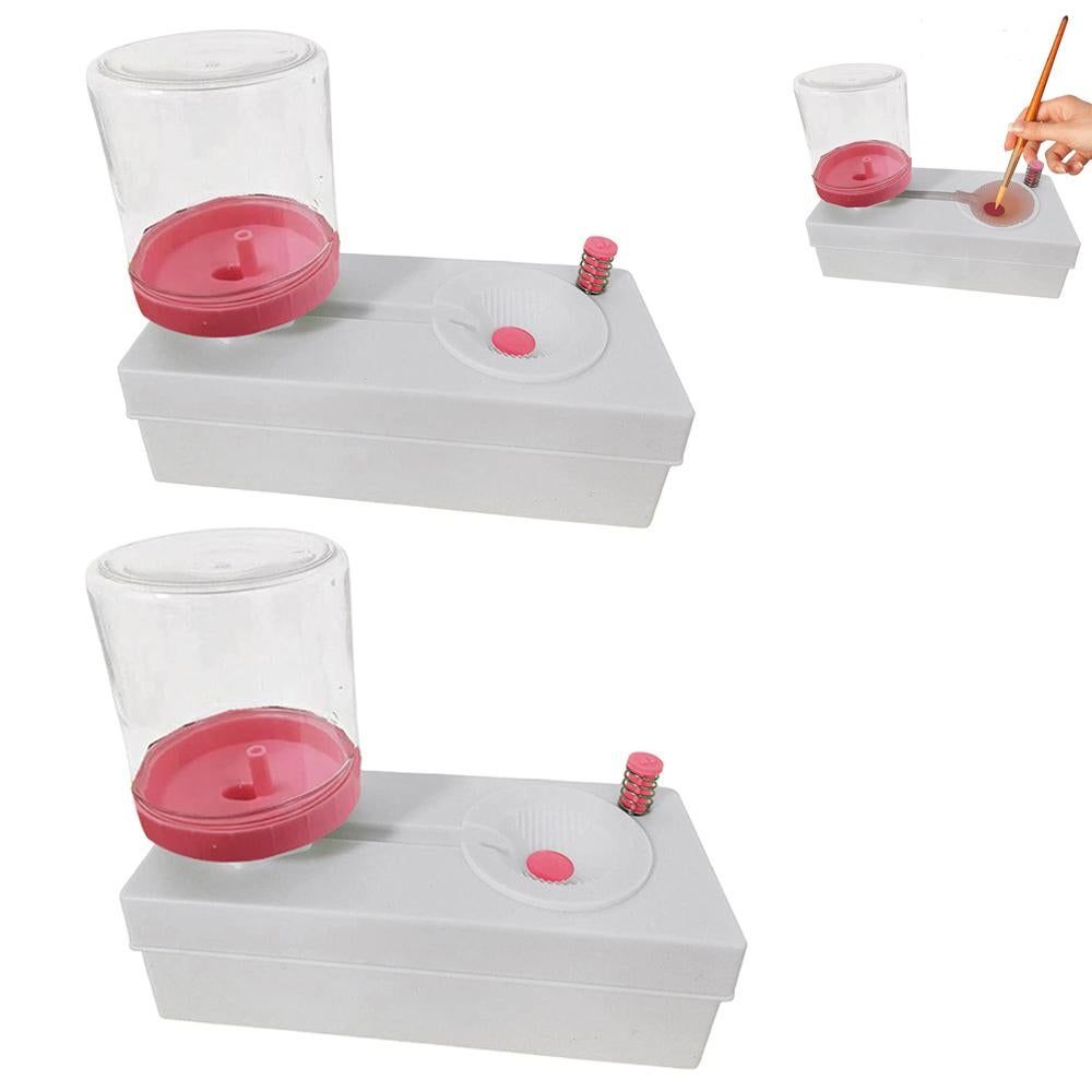 Paint Brush Rinser Running Water Cycle Paintbrush Paint Cleaning Tools for Acrylic Watercolor -Pink - Image 8