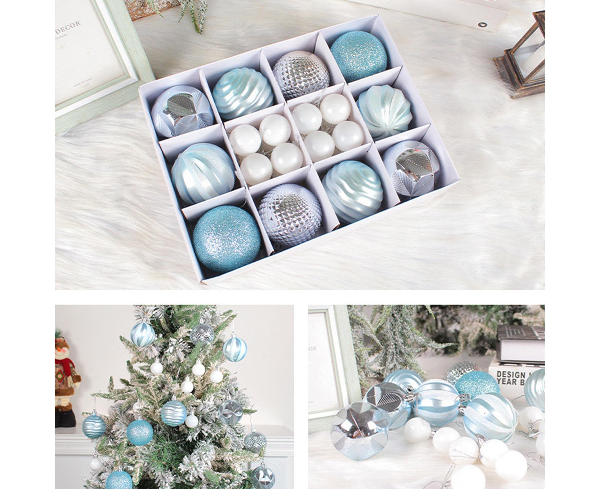 26Pcs Xmas Balls Bright Ornament-Blue - Image 2