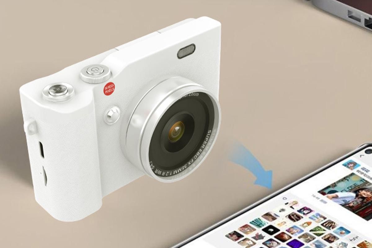 4K Digital Camera 64MP Vlogging Camera with 180-degree Flip Screen 16X Digital Zoom -White - Image 4