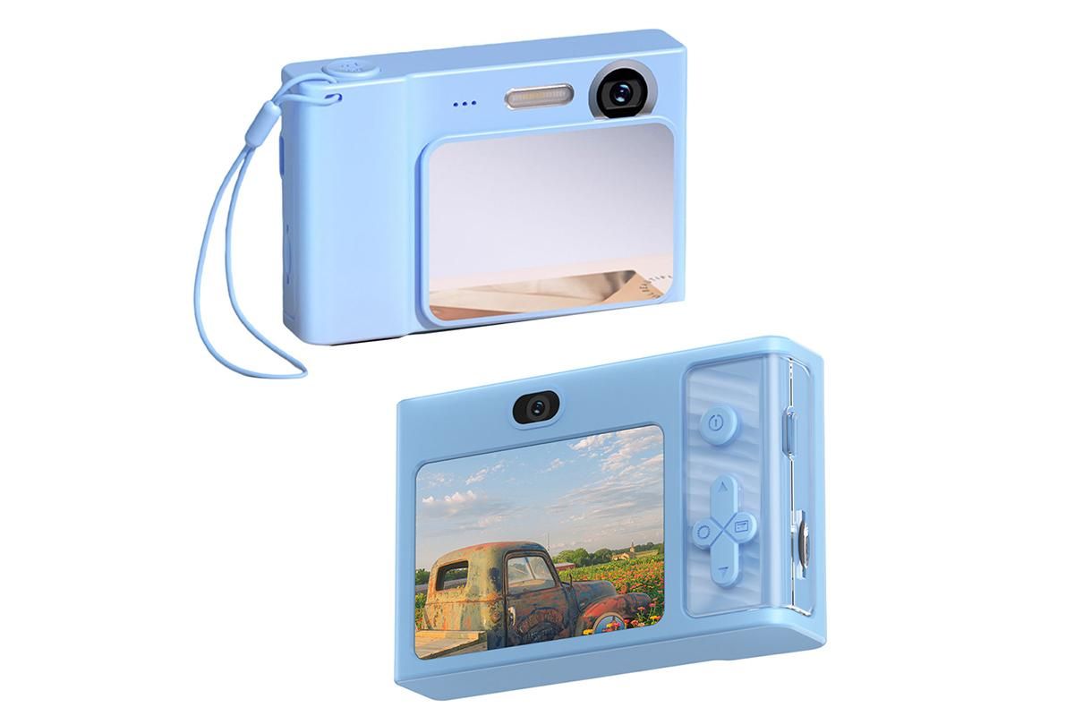 4K Digital Camera 2.4 Inch 1080P 48MP Entry Level Students Camera with 8 Times Zoom Built-in Music Games for Teens Christmas Gift-Blue - Image 1