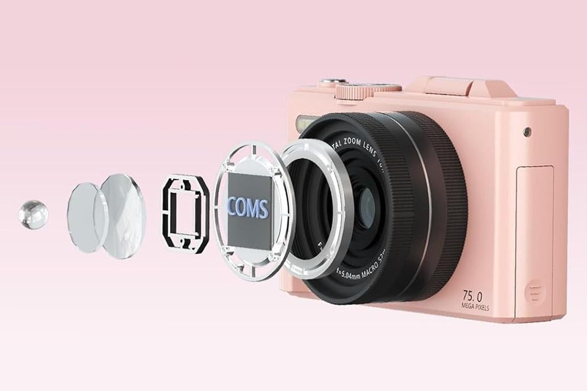 5K Digital Camera with 180-degree Flip Screen Vlogging Camera for YouTube -Pink - Image 3