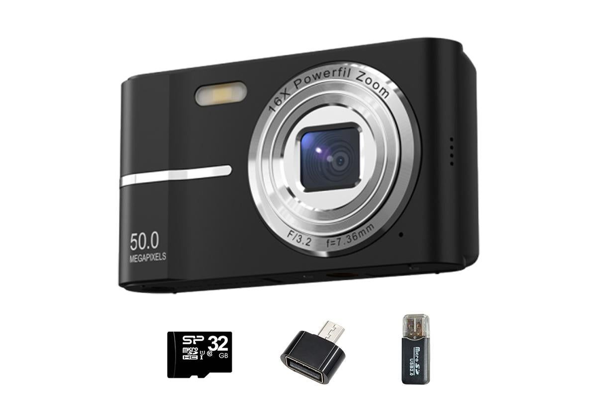 Digital Camera 4K Screen Video Camera With 32GB Memory Card-Black - Image 4